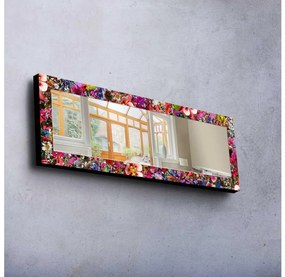 Fali tükör 120x40 cm fenyő/Virágok