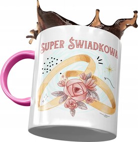 Rózsaszín Bögre Tanú Koszorúslánynak Ajándék Nyomtatott Fotóval