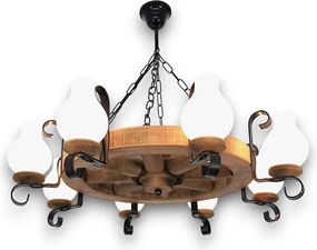 Brilagi - ROATA láncos csillár 8xE14/40W/230V, átm. 70 cm, bükk