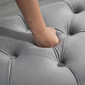 HOMCOM Tárolópad, Kárpitozott pad bársonyhatású bevonattal, tárolósláda falábakkal, 120 x 46 x 42 cm, szürke