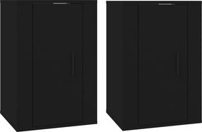 vidaXL 2 db fekete falra szerelhető TV-szekrény 40 x 34,5 x 60 cm