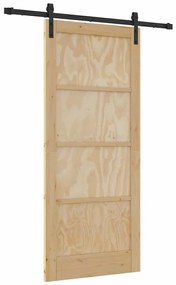 Csúszóajtó Természetes és fekete 86 x 198.5 cm