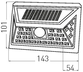 LED Napelemes érzékelős fali lámpa LED/5W/3,7V 1200 mAh IP44