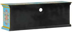 kék tömör mangófa TV-szekrény 110 x 30 x 40 cm