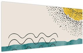 Kép - Absztrakt festmény a strandról N⁰1 (120x50 cm)