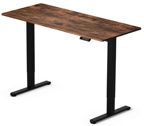 Elektromosan állítható magasságú íróasztal - 140x60cm rusztikus barna ülő-/állómunkához - LVN System Lite LV1714