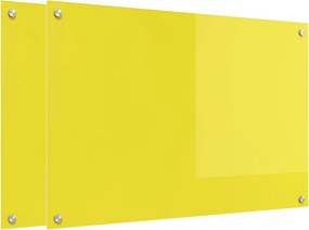 vidaXL Konyhai splashback 2 pcs Sárga 90 x 60 cm edzett üveg