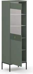 Komód 2 ajtós smoke green színben fekete elemekkel arany fogantyúkkal – MAGGIORE MA04