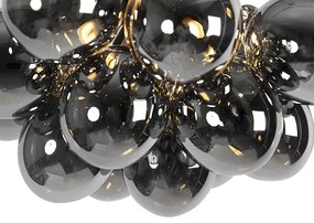 Design mennyezeti lámpa fekete füstüveggel 4 lámpás - Uvas