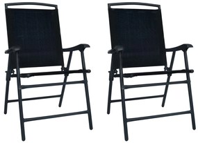 vidaXL 2 db fekete összecsukható kerti textilén szék