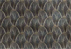 Tapéta Arany levelek fekete alapon dísz 400x280 Premium Design +ragasztó