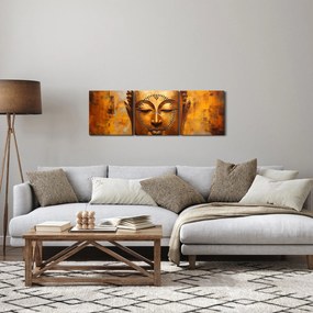 Kép - Buddha, olajfestmény (órával) (90x30 cm)