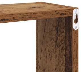 Fali Polcok Régi fa Tömör Újrahasznosított Fa 26 x 15 x 26 cm
