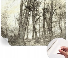 Öntapadós tapéta Fali furnér 3D hatás Erdei melankólia 208x146 cm