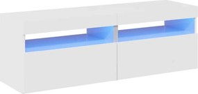 vidaXL 2 db magasfényű fehér TV-szekrény LED-lámpákkal 60 x 35 x 40 cm