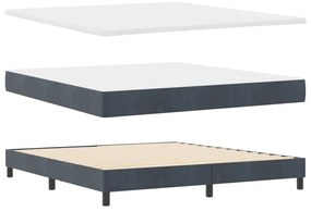 vidaXL Boxspring Ágy Matrac Sötétszürke 180x200 cm Bársony