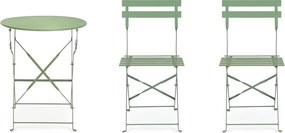 Zsályaszínű acél kétszemélyes kerti étkezőgarnitúra Austin – Bizzotto