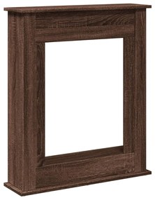 barna tölgy színű szerelt fa kandallóburkolat 75 x 20 x 87,5 cm