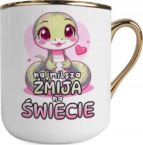 Bögre Fehér-arany A Világ Legkedvesebb Kígyója Vicces Ajándék Bögre