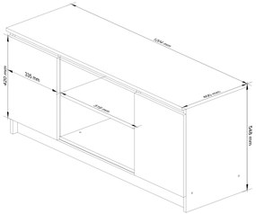 TV asztal Darian  (wenge + szonoma tölgy). Akció -13%. 1069383