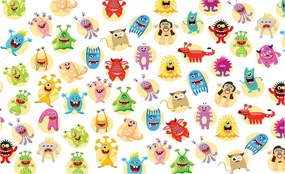 Vinyl fotótapéta Szörnyek Vidám színek Gyerek design 416x254 +ragasztó