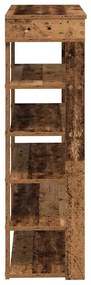 antik fa szerelt fa cipőtartó 80x30x98 cm