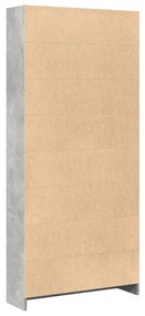 betonszürke szerelt fa könyvespolc 80 x 24 x 176 cm