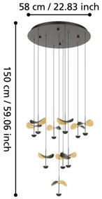 Eglo 390339 - LED Dimmelhető csillár zsinóron DRACERA 10xLED/2,3W/230V átm. 58 cm