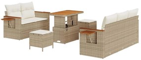 Kerti Kanapé Szett 8 pcs bézs és krémszínű 90 x 55 x 71 cm