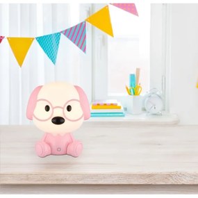 Globo 21761P - LED töltős gyerek éjjeli lámpa PUPPY 1W/5V 500 mAh rózsaszín