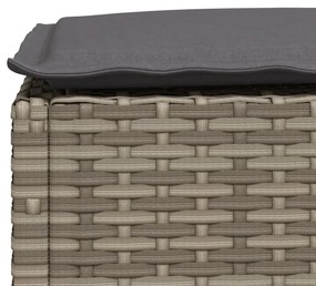 szürke polyrattan kerti ülőke párnával 63,5 x 56 x 32 cm
