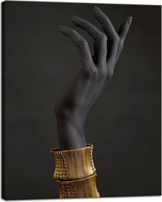 Vászonkép Fekete Kéz Arany Karkötők 40x50 cm Ajándéknak is tökéletes