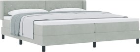 vidaXL Boxrugós ágy matracmal Világosszürke 200 x 200 cm Poliészter