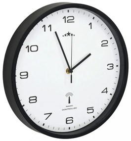 fehér és fekete rádióvezérelt falióra kvarcszerkezettel 31 cm