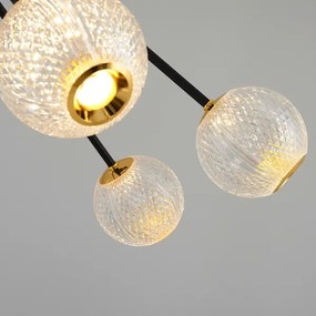 GELA LED rúdos csillár 16xLED/5W/230V 3000K fekete/arany