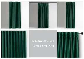 Sötétzöld bársony dimout (részleges sötétítő) függöny 140x245 cm Pleat – Restilo