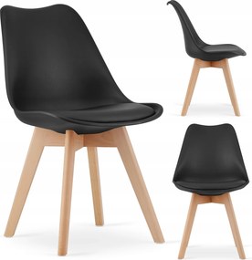 4 db Mark skandináv kárpitozott étkező szék nappaliba fekete