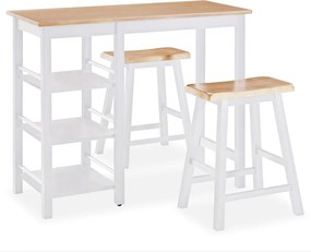 vidaXL 3 részes fehér MDF bárgarnitúra