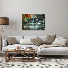 Üveg kép - Ázsiai tó (70x50 cm)