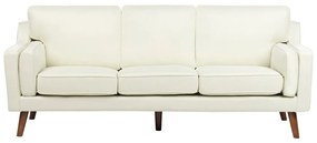 Háromszemélyes törtfehér kárpitozott kanapé LOKKA Beliani