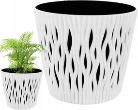 Virágtartó, Virágtartó fedél Dekoratív Áttört 19CM Fehér Virágtartó Betéttel