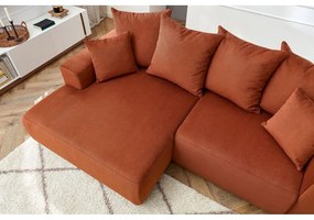 Narancssárga bársony sarokkanapé Enjoy – Bobochic Paris