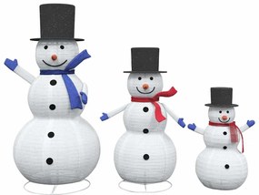 Karácsonyi Hóember Család 3 pcs Meleg fehér 81 x 60 x 125 cm