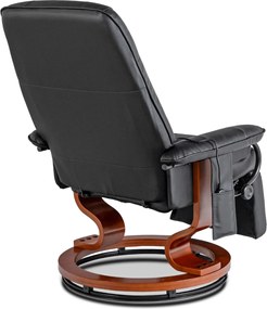 Forgó masszázsfotel fűtéssel fekete műbőr – WEST