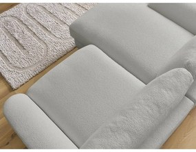 Világosszürke buklé sarokkanapé (bal oldali-heverő résszel) Leonore – Bobochic Paris