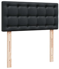fekete műbőr ottomán ágy matraccal 100x200cm