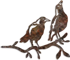 Bird fém kerti dísztárgy, barna, 45×39 cm