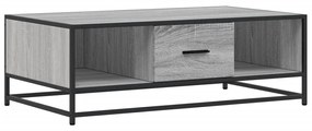 Szürke sonoma szerelt fa és fém dohányzóasztal 100 x 57 x 35 cm