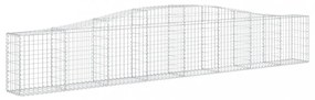 vidaXL 4 db íves horganyzott vas gabion kosár 400x30x60/80 cm