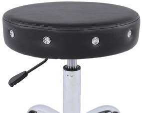 HC1102CK Fekete modern műbőr szék krómozott lábbal
